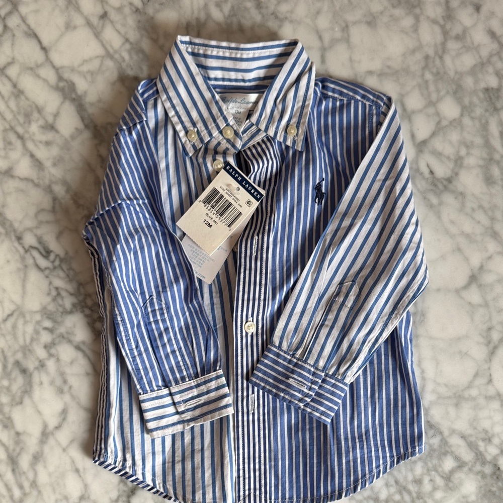 Ralph Lauren Blue Striped Kids Shirt